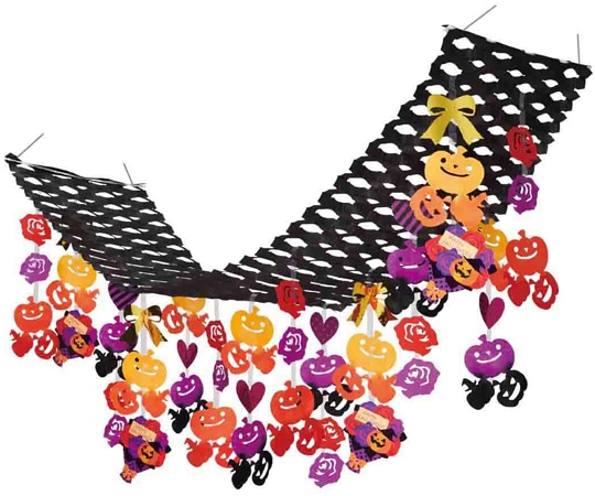 アズワン ローズハロウィンプリーツハンガー 天井飾り 180cm 37-30-6-1 1個（ご注文単位1個）【直送品】