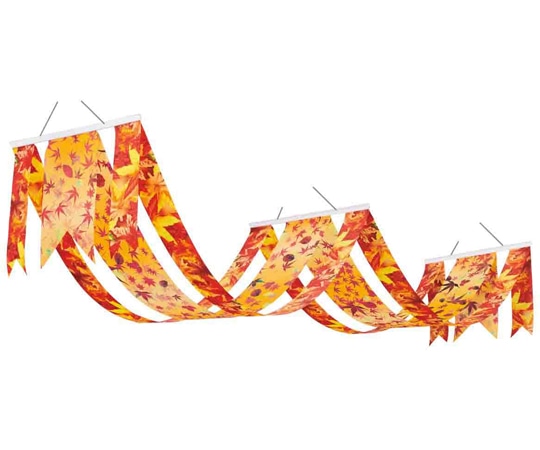 アズワン オータム 2連ペナント 180cm 秋天井飾り 37-32-9-1 1個（ご注文単位1個）【直送品】