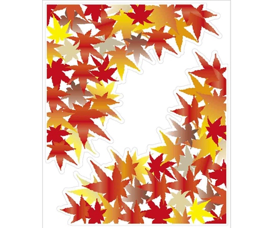 アズワン ウィンドウシール 秋額縁 紅葉 両面 37-35-8-1 1個（ご注文単位1個）【直送品】