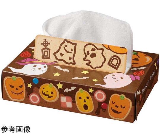 アズワン ハロウィンBOXティッシュ(ポストカードケースサイズ)ノベルティ景品 100個 37-44-8-1 1セット(ご注文単位1セット)【直送品】
