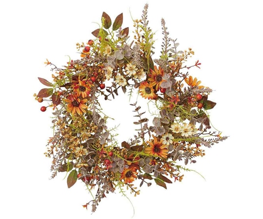 アズワン オータムフラワーリース 直径32cm 秋飾り オレンジ 37-47-1-2 1個（ご注文単位1個）【直送品】