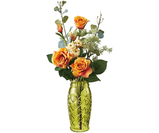 アズワン オータムフラワー造花アレンジ 秋飾り オータムローズ 37-47-3-2 1個（ご注文単位1個）【直送品】