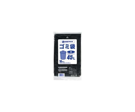 スマートバリュー ゴミ袋 LDD 黒 45L 10枚 N210J-45 1パック(ご注文単位1パック)【直送品】