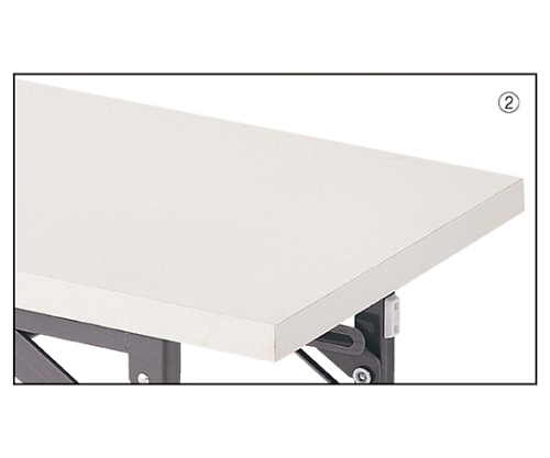 ストア・エキスプレス 折りたたみテーブル W150cm 棚付き ホワイト 61-339-4-2 1台(ご注文単位1台)【直送品】