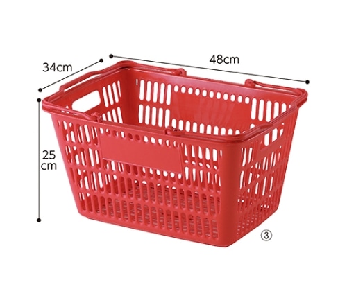 ストア・エキスプレス 買物カゴ(28リットル) レッド 1セット(10個入) 61-379-3-3 1セット（ご注文単位1セット）【直送品】