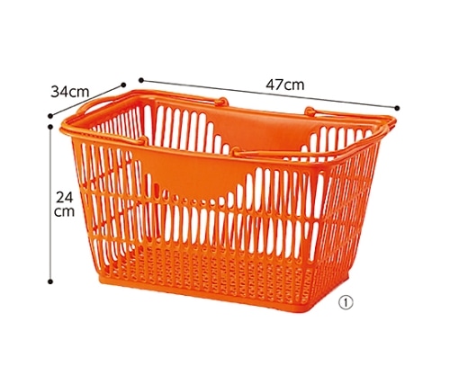 ストア・エキスプレス 買物カゴ(28リットル) オレンジ 1セット(10個入) 61-551-57-1 1セット（ご注文単位1セット）【直送品】