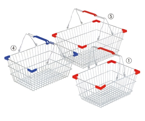 ストア・エキスプレス スチール製買い物カゴ L ブルー 入数12個 61-380-1-12 1セット（ご注文単位1セット）【直送品】