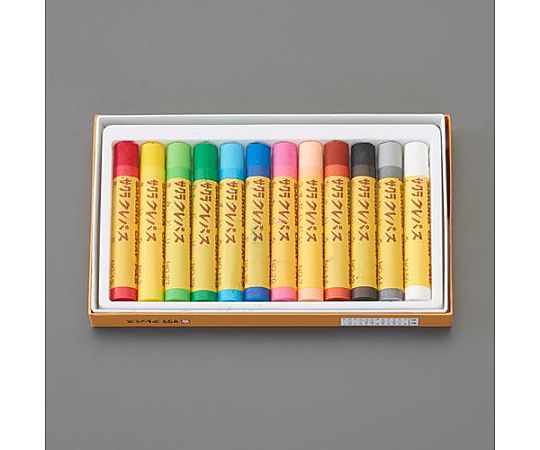 アズワン 12本組 [太巻]クレパス(油性) EA765MV-501 1セット(ご注文単位1セット)【直送品】