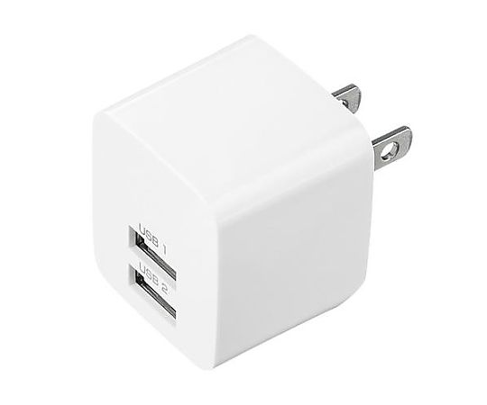 アズワン AC100-240V USB充電器(2ポート/白) EA940CD-208 1個(ご注文単位1個)【直送品】