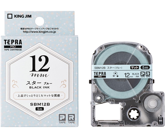 キングジム PROテープ マット 模様スター 黒文字 SBM12B 1個(ご注文単位1個)【直送品】