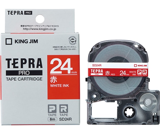 キングジム PROテープ カートリッジ・カラーラベル 赤 SD24R 1個(ご注文単位1個)【直送品】