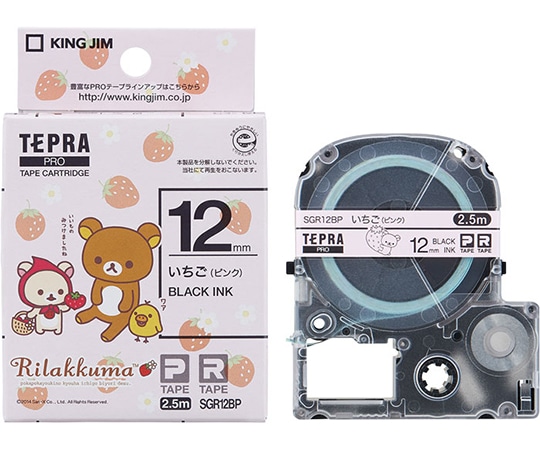 キングジム テプラ PROテープ いちご(ピンク)/黒文字 SGR12BP 1個(ご注文単位1個)【直送品】