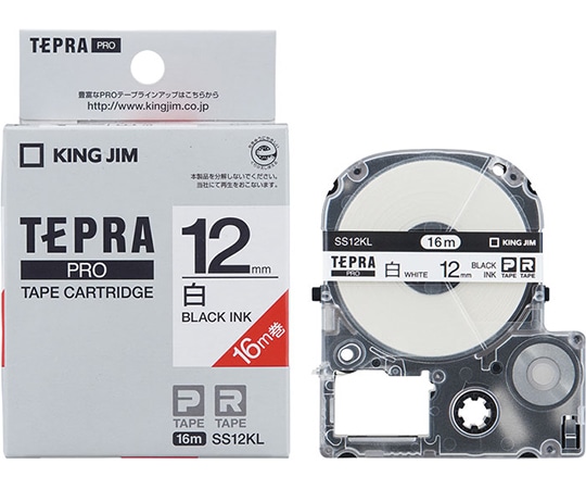 キングジム PROテープ カートリッジ・白ラベル SS12KL 1個(ご注文単位1個)【直送品】