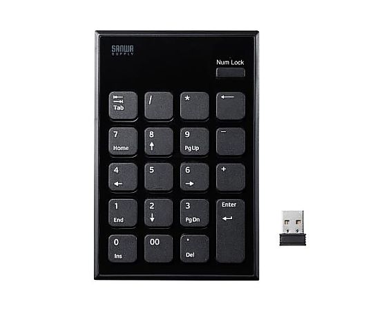 サンワサプライ 86x130x17mm ワイヤレステンキーボード EA764AB-225 1個(ご注文単位1個)【直送品】