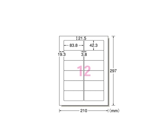エーワン(A-ONE) プリンタ用ラベル 12面 1箱(500シート入) L12BM500N 1箱(ご注文単位1箱)【直送品】