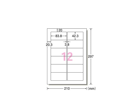 エーワン(A-ONE) プリンタ用ラベル 12面 1箱(500シート入) L12CM500N 1箱(ご注文単位1箱)【直送品】