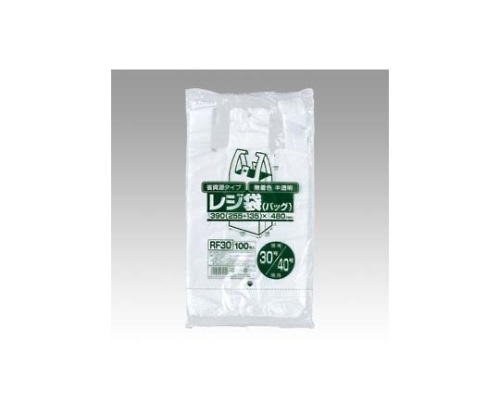 ジャパックス レジ袋省資源タイプ 無着色半透明 1パック(100枚入) RF30 1パック（ご注文単位1パック）【直送品】