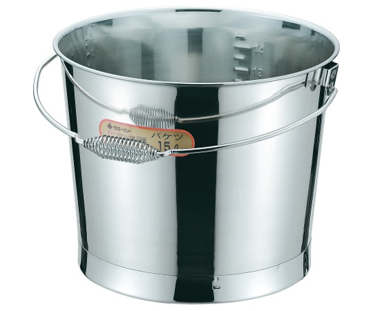 大屋金属 18-8バケツ(プレス)目盛付バネハンドル 8L 026080004 1個（ご注文単位1個）【直送品】