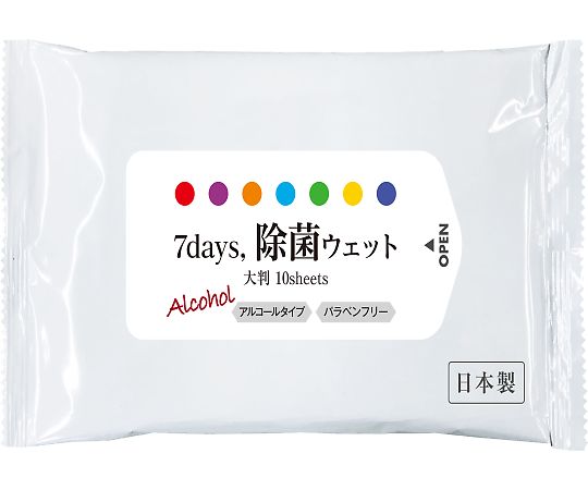 ニーズ 7days, 除菌ウェット 大判 アルコール 10枚×100個 NPS30000359 1箱(ご注文単位1箱)【直送品】