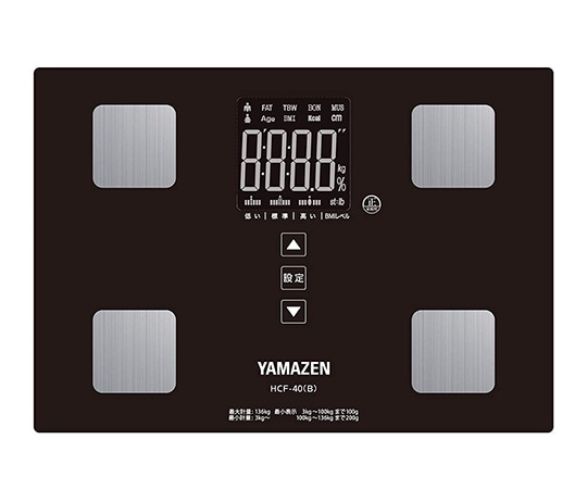 山善(YAMAZEN) ガラストップ 体重体組成計 ブラック HCF-40(B) 1台(ご注文単位1台)【直送品】