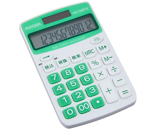 AURORA(オーロラ) ハンディカラー電卓 グリーン HC120TX-G 1個(ご注文単位1個)【直送品】