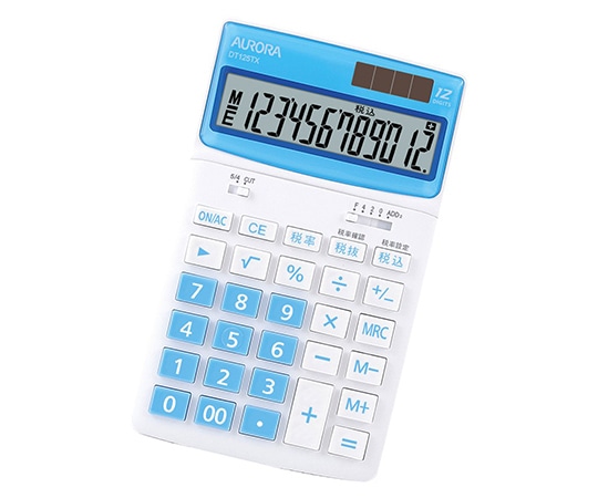 AURORA(オーロラ) 卓上カラー電卓(中型) ブルー DT125TX-B 1個(ご注文単位1個)【直送品】