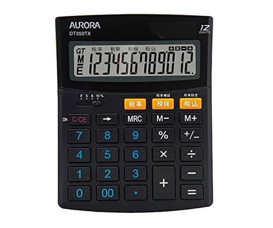 AURORA(オーロラ) 卓上税率切替電卓 ブラック DT350TX-B 1個(ご注文単位1個)【直送品】