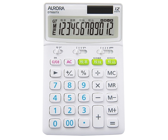 AURORA(オーロラ) 卓上税率切替電卓 ホワイト DT650TX-W 1個(ご注文単位1個)【直送品】