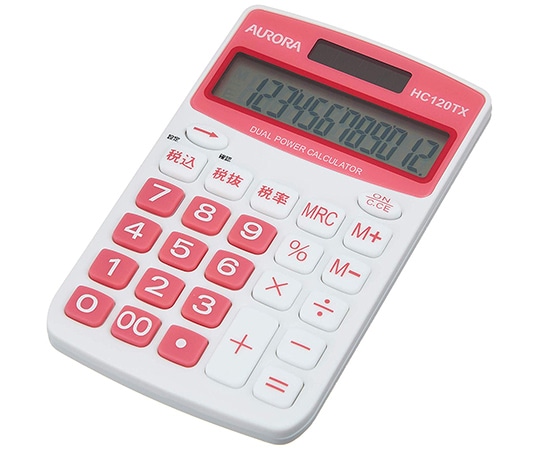 AURORA(オーロラ) ハンディカラー電卓 レッド HC120TX-R 1個(ご注文単位1個)【直送品】