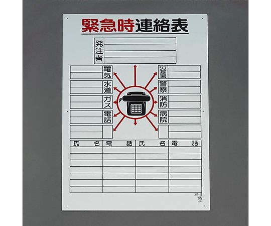エスコ 900x600mm 掲示板(緊急時連絡表) EA983BS-16 1個(ご注文単位1個)【直送品】