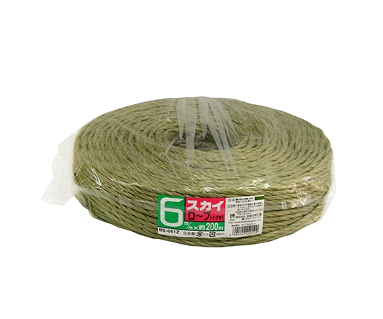 宮島化学工業 スカイロープ イグサ 6mm×200m BS060Z 1巻(ご注文単位1巻)【直送品】