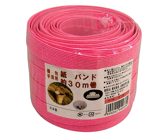 宮島化学工業 梱包・手芸用 紙バンド ピンク 15.5mm×30m C8 1巻(ご注文単位1巻)【直送品】