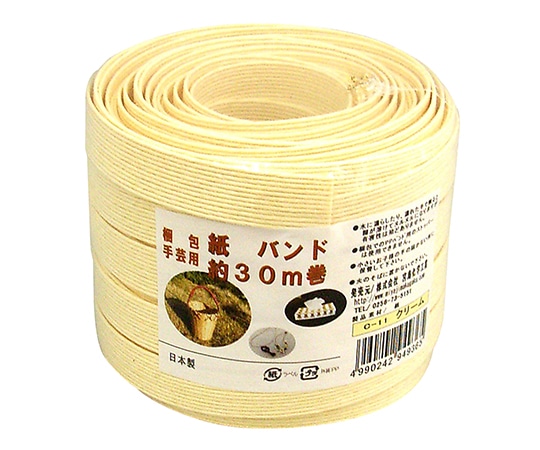 宮島化学工業 梱包・手芸用 紙バンド クリーム 15.5mm×30m C11 1巻(ご注文単位1巻)【直送品】