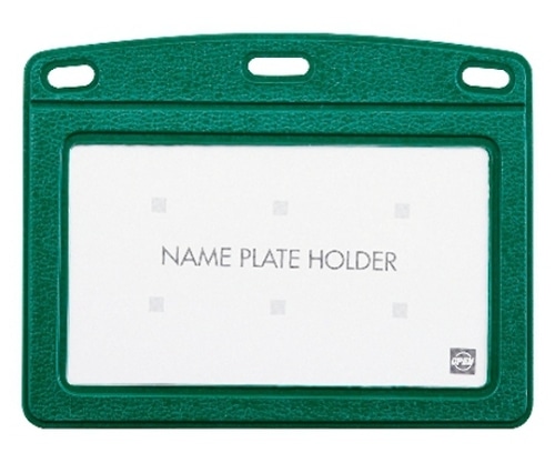 オープン工業 名札用ケース レザー調 ヨコ名刺 1枚 緑 NB-360C-GN 1枚(ご注文単位1枚)【直送品】