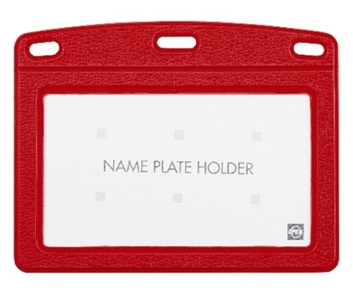 オープン工業 名札用ケース レザー調 ヨコ名刺 1枚 赤 NB-360C-RD 1枚(ご注文単位1枚)【直送品】