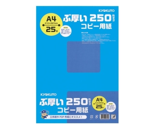 キョクトウ・アソシエイツ ぶ厚いコピー用紙 紙厚:0.28mm PPC250A4 1冊(ご注文単位1冊)【直送品】