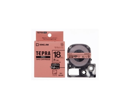 キングジム [テプラ]PRO SRシリーズ専用テープカートリッジ 18mm幅 赤(薄紅)黒文字 SB18R 1個(ご注文単位1個)【直送品】