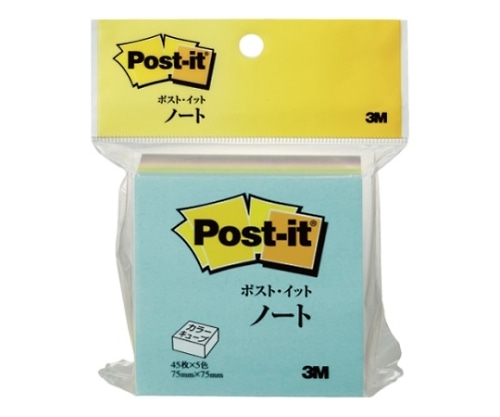 スリーエム カラーキューブ ノート スクエア 75×75mm パステルカラー5色 CP-33 1個(ご注文単位1個)【直送品】