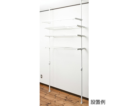 山善(YAMAZEN) 頑丈 天井突っ張り ランドリーラック 幅伸縮式 アイボリー WJL-HK2(IV) 1台(ご注文単位1台)【直送品】