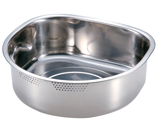 藤井器物製作所 18-8洗い桶D型(穴あき・ラバー付) 001019002 1個（ご注文単位1個）【直送品】