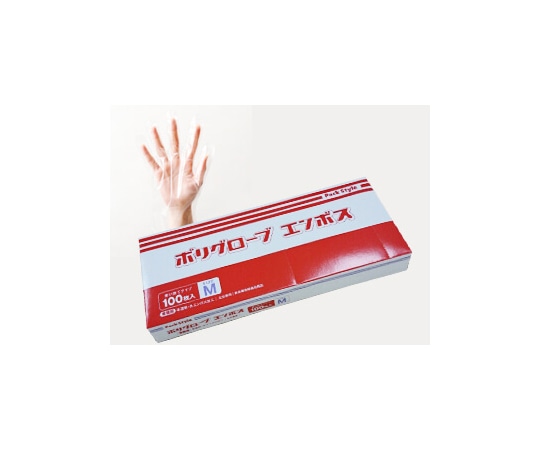 パックスタイル PSポリグローブエンボス 箱入 半透明 M 6000枚入 437322 1ケース(ご注文単位1ケース)【直送品】