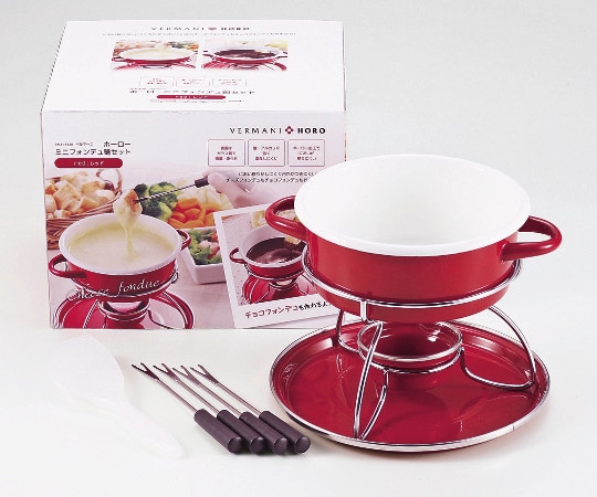 パール金属 ベルマーニ ホーローミニフォンデュ鍋セット レッド H-3130 1個（ご注文単位1個）【直送品】