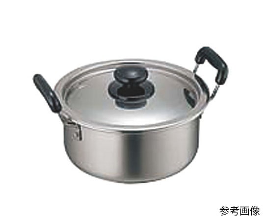 カンダ 18-0モリブデン実用鍋 両手 24cm(5.3L)  1個（ご注文単位1個）【直送品】