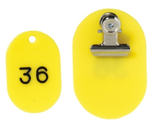 クラウン PP親子札 2枚1組 黄 1~50番 CR-PY50-Y 1箱(ご注文単位1箱)【直送品】