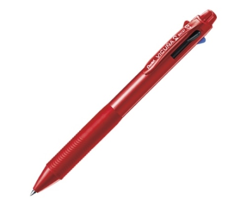 ぺんてる ビクーニャ4色 0.7mm 軸色:レッド インク色:黒赤青緑 BXC47B 1本(ご注文単位1本)【直送品】