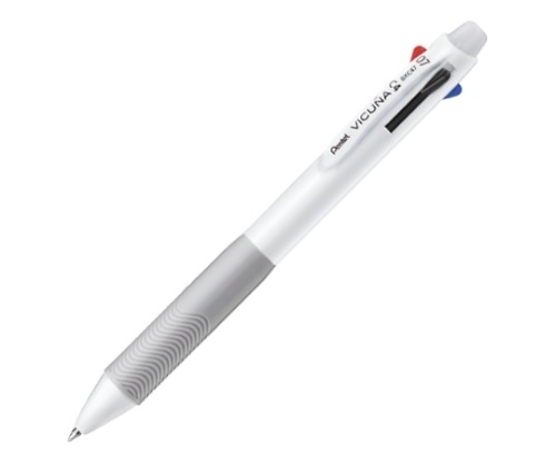 ぺんてる ビクーニャ4色 0.7mm 軸色:ホワイト インク色:黒赤青緑 BXC47W 1本(ご注文単位1本)【直送品】