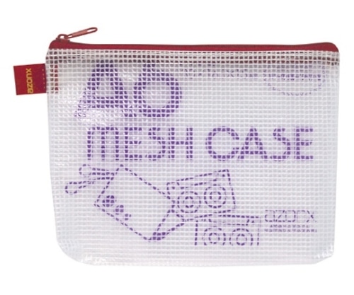 セキセイ メッシュケース[エコタイプ]レッド AZ-40E-20 1冊(ご注文単位1冊)【直送品】