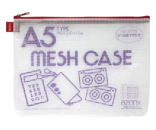 セキセイ メッシュケース[エコタイプ]レッド AZ-55E-20 1冊(ご注文単位1冊)【直送品】