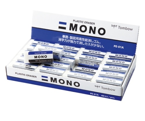 トンボ鉛筆 消しゴム モノ 43×17×11ミリ PE-01A X 40 1箱(ご注文単位1箱)【直送品】