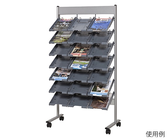 ナカキン パンフレットスタンド トレイタイプ PST-C307-GR 1個(ご注文単位1個)【直送品】